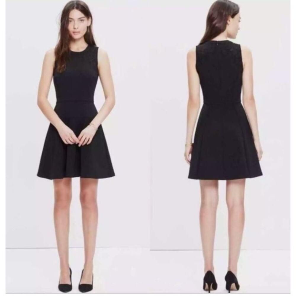 Madewell Black Mini Fit and Flare Dress - Size 12